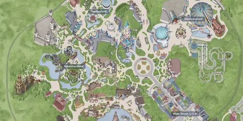 Plan de la carte des Parcs Disneyland Paris